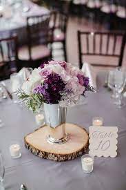 Real Weddings Purple Wedding Decorations Purple Wedding Centerpieces Rustic Purple Wedding