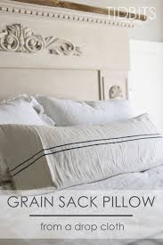 Diy Grain Sack Pillow Tetes De Lit Rustique Meuble Linge De Maison