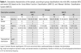 Classification Of Motor Function And Functional Performance