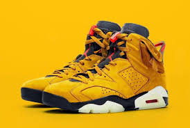 What do you get when you cross one of the the shoe is finished with travis's trademark mismatching swoosh's alongside rope laces and that. Travis Scott Air Jordan 6 Yellow Cactus Jack Release Date Sbd