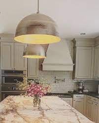 Another Beautiful Kitchen Showcasing My 20 Handcrafted Hammered Dome Pendant Light Fixture Brushed Nick Lighting Dome Pendant Lighting Pendant Light Fixtures