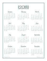 2018 Year At A Glance Calendar Free Printable At A Glance Calendar Calendar Printables Alphabet Worksheets Free