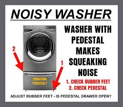 The noise starts when the machine is turned on and stops when the tub starts to fill with water. Fix Squeaking Pedestal On Front Load Washer Appliance Genie