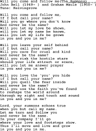 A Collection Of 500 Most Sung Christian Church Hymns And Songs Title Will You Come And Follow Me The Summon Christian Song Lyrics Hymns Lyrics Me Too Lyrics