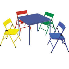 The table top is padded to help slow down thrown cards from sliding off the table. Kids 5 Piece Steel Frame Folding Chair And Table Set Walmart Com Walmart Com