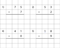Addition 1 digit number to a 2 digit number with regrouping three worksheets. Grid Subtraction Worksheets