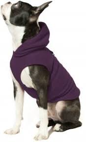 Small Chest 27cm Plum Gooby Fleece Vest Hoodie Small Dog Pull Over Hooded Fleece Jacket With Leash Ring