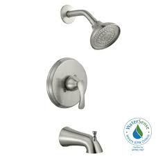 Glacier Bay Edgewood Single Handle 1 Spray Tub And Shower Faucet In Brushed Nickel Valve Included 873w 4004 The Home Depot Shower Tub Shower Faucet Tub And Shower Faucets