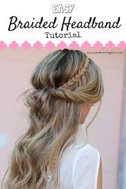 Easy Braided Headband Tutorial Using A Synthetic Hair Headband Braided Headband Hairstyle Tutorial Braid Headband Tutorial Headband Hairstyles