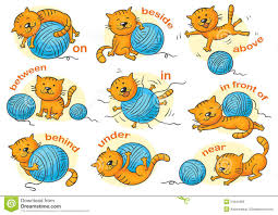 Photo About Cartoon Cat In Different Poses To Illustrate The Prepositions Of Place No Gradients Illustration O Prepositions Prepositional Phrases Cartoon Cat