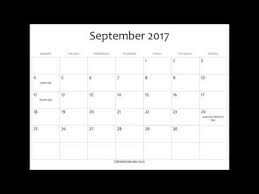 September 2017 Calendar Printable With Holidays And Moon