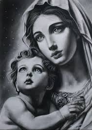 Pencil Artwork of Mourning Mother