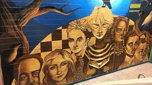Murals can be painted on a cement wall, a wooden fence, an exterior stucco wall of a garage, home or school, an exterior gate that leads into your yard, an exterior wall next to a swimming pool…and more. Student Made Mural Brightens Hamilton Hs
