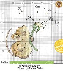 Easy counted cross stitch chart, xstitch, punto croce, embroidery, point de croix, sticken im kreuzstich. Mouse With Dandelion In 2020 Cross Stitch Charts Cross Stitch Patterns Cross Stitching