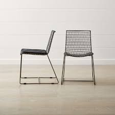 Tig Metal Dining Chair Crate And Barrel In 2020 Metal Dining Chairs Dining Chairs Woven Dining Chairs