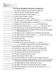 The word cask, a sturdy cylindrical container for storing liquids, and the word casket have the same root. The Cask Of Amontillado Scavenger Hunt Key 30 Questions The Cask Of Amontillado Book Scavenger Hunt This Or That Questions