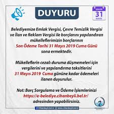 Vergi, prim, gss, sgk, kyk borçlarına yeniden yapılandırma geldi! Belediyemize Emlak Vergisi Cevre Cihanbeyli Belediyesi Facebook