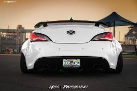 Rocket Bunny Style Body Kit On White Genesis Coupe Body Kit Coupe Hyundai Genesis