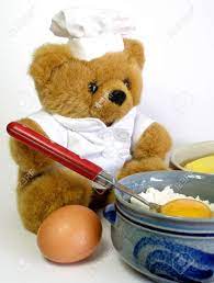 He put in his favourite book, his kite and his teddy bear. Teddy Bear Is Baking A Cake I Don T Know What Sort He Should Stock Photo Picture And Royalty Free Image Image 472678