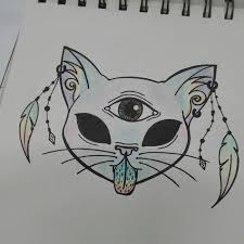 Trippy Cat 835910380815774202 Dark Art Drawings Hippie Art Trippy Drawings