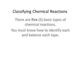 This must be done as the chemical equation obeys the law of conservation of mass and momentum. Types Of Chemical Reactions P Ppt Download