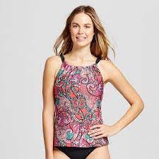 Women S Paisley High Neck Tankini Swimsuit Top Multi Clean Water Tankini Tankini Swimsuits Tank Top Fashion