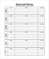 12 Homework Schedule Templates Free Word Excel Pdf