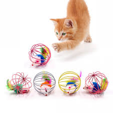 Cat Interactive Toy Stick Feather Wand With Small Bell Mouse Cage Petnr Mouse Cage Interactive Cat Toys Cat Ball