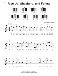If you're a beginner who can't read music sheets, this site was made just for you. Rise Up Shepherd And Follow Super Easy Piano Print Sheet Music