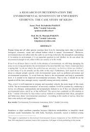 PDF) RESEARCH ON DETERMINATION THE ENVIRONMENTAL SENSITIVITY OF UNIVERSITY  STUDENTS: THE CASE STUDY OF KILIS