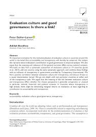 Pdf Evaluation Culture And Good Governance Is There A Link