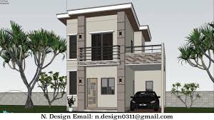 Two storey model house with inspiring perspective. 49 Sqm Two Story 3d House Design With 2 Bedroom By N House Design Youtube