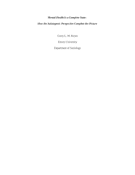 Pdf Mental Health As A Complete State How The Salutogenic Perspective Completes The Picture
