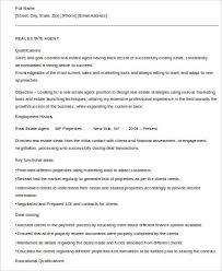 Free 8 Sample Real Estate Agent Resume Templates In Ms Word Pdf