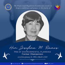 PRC Honors the Late Chairperson of the Professional Regulatory Board The  Professional Regulation Commission (PRC) mourns the death of Hon. Josefina  M. Ramos, former Chairperson of the Professional Regulatory Board of  Architecture (