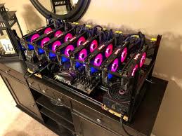 A cryptocurrency mining rig consists of a computer that has many graphics cards but no monitor. Gpu Mining Rig Etsy