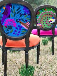 Eclectic Boho Dining Chairs In 2020 Boho Dining Chairs Decor Mexican Textiles