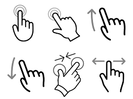 Finger Swipe Left Right Up Tap Zoom In Out Touch Icon Icon Finger School Frame