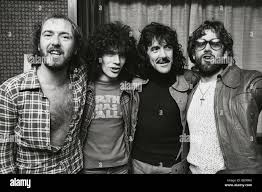 NAZARETH Hard rock from Scotland receiving Gold records in Stockholm Pete Agnew,Dan McCafferty,Manny Charlton andDarrel Sweet Stock Photo - Alamy