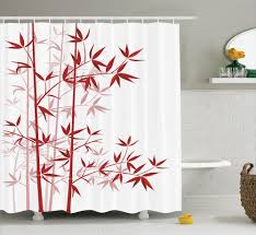 Bamboo Tree Print Asian Japanese Style Decor Clean Modern Shower Curtain Set Asian Home Decor Bathroom Decor Modern Shower Curtains