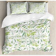 Black and white black & white white background black and white photography white flower white mountains white water white horse black white white house white sand blue green chevron pattern duvet cover. Green Leaf Duvet Cover Set Queen Size Watercolor Style Olive Branch Mediterranean Tree Organic Decorative 3 Piece Bedding Set With 2 Pillow Shams Avocado Green Olive Green White By Ambesonne Walmart Com