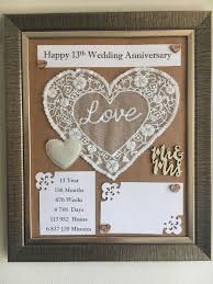 13th Wedding Anniversary Frame Rustic Gift Lace 3d Handmade Wooden Love 24x29cm Ebay 13th Wedding Anniversary Anniversary Frame Wedding Anniversary