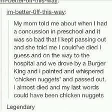 17 Dumb Posts About Chicken Nuggets That Are Weirdly Hilarious Chicken nuggets go with anything, so pairing it with some lemon jasmine rice, sprinkling some 16. 17 dumb posts about chicken nuggets