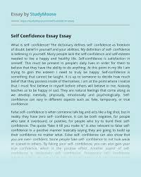Self Confidence Essay Free Essay Example