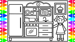 The rubber tread is even on the wheels and all intact! How To Draw A Baby Doll Kitchen Set For Kids Baby Doll Kitchen Set Drawing And Coloring Kids Youtube