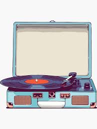 Pegatina Reproductor De Discos De Vinilo Azul De Sundrystudio Vinyl Record Player Record Player Vinyl Records