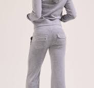SILVER MARL LOW RISE COTTON VELOUR TRACK PANTS – Juicy ...