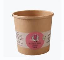 Disposable Take Away Food Grade Customized Printing Biodegradable Ice Cream  Container Eco-Friendly Ice Cream Paper Tub for Refrigerator