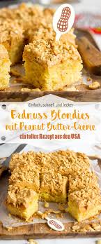 Erdnuss Blondies Mit Peanut Butter Creme Ina Isst Rezept Erdnussbutter Erdnuss Blechkuchen Einfach Schnell