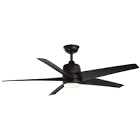 Mena 54-inch Color Changing LED Indoor/Outdoor Matte Black Ceiling Fan with Light and Remote 99919 Hampton Bay